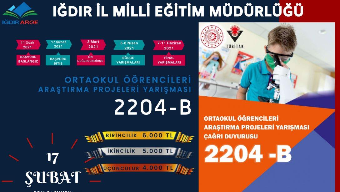 2204-B ORTAOKUL ÖĞRENCİLERİ ARASI ARAŞTIRMA PROJELERİ YARIŞMASI...