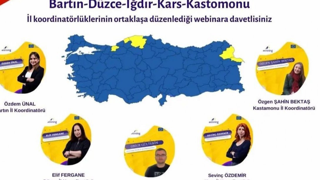 5 il koordinatörlüğünde (Bartın, Düzce, Iğdır, Kars ve Kastamonu) hazırlanan 