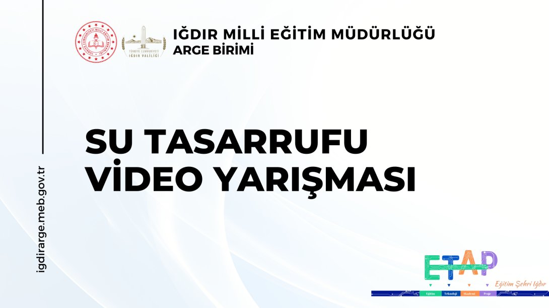 SU TASARRUFU KONULU VİDEO YARIŞMASI BAŞVURULARI BAŞLADI!